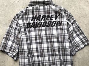 美品 HARLEY DAVIDSON メカニックシャツ XL ハーレーダビッドソン バイク ライダースジャケット メンズ 刺繍 ワッペン 半袖 Tシャツ