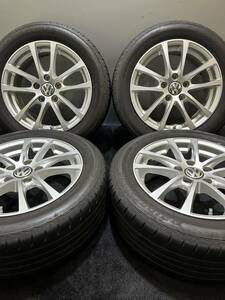 205/55R16 BRIDGESTONE/NEXTRY 21年製 阿部商会 ユーロプレミアム 16インチ 6.5J ＋45 112 5H 夏タイヤ 4本 VW ゴルフ (南3-E765)