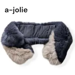 a-jolie アジョリー　ファー　ショール　式典　上品なマフラー　バイカラー