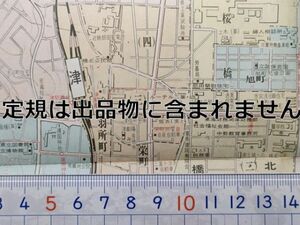 mc24【地図】津市 昭和48年 [バス路線バス停名入 三重交通バス専用道路 近江絹糸 中央毛織 倉敷紡績 津女子高 大門第一劇場 八町津東映