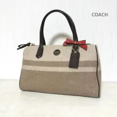 【美品】COACH バッグ ブランケットストライプ ボストンバッグ