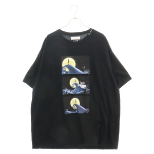 ファセッタズム ナイトメア ビフォー クリスマス ビッグロマンチック プリント半袖Tシャツ ブラック MIMI-TEE-U13