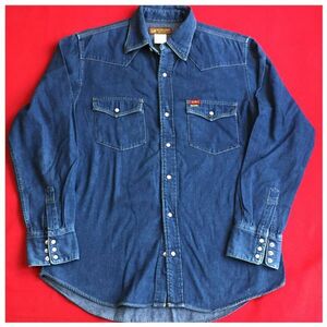 75【デニムシャツ】【リー　Lee 7450 MEDIUM】当時ものビンテージ　ウブだし!!