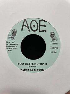 Barbara Mason You Better Stop It / I Do Love You 新品7incレコード　Tramp　records