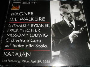 カラヤン ワーグナー ワルキューレ ニルソン ホッター ズートハウス リザネク スカラ座管弦楽団 ライヴ 1958 Wagner Walkure Karajan Live