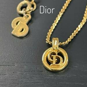 ヴィンテージ　Dior　ディオール　CDロゴ　ネックレス　メッキ　レディース