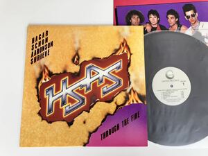 【US Ori美品】HSAS Sammy Hagar,Neal Schon,Kenny Aaronson,Michael Shrieve / Through The Fire LP GEFFEN US GHS4023 84年名盤,青い影