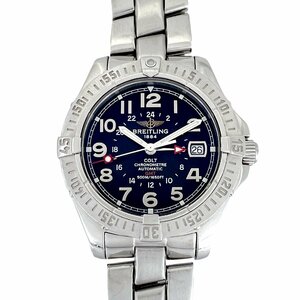 BREITLING　ブライトリング　時計　コルト　GMT　A32350　メンズ　自動巻き　AT　SS　デイト　黒文字盤