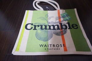 【イギリス限定/新品未使用】Waitrose ウエイトローズ Crumble 麻エコバッグ