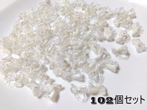 手芸用品か58■カン付きイヤリング102個（51ペア）セット■白色プラスチック＊キッズ用アクセサリーパーツハンドメイド資材