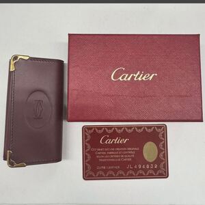 09yhR 未使用品 Cartier カルティエ キーケース 保証書 箱付き レザー 4連