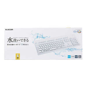 日本語109キー 無線キーボード 抗菌加工を施し、IPX5対応の防水設計で水洗いが可能: TK-WS02DMKWH