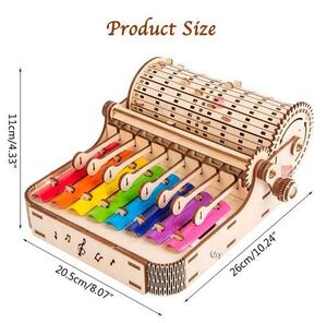 Ury-子供のための木製ハンドクランクピアノ、子供のためのパーセンタイル音楽、DIYおもちゃ、楽器モデル、クリスマスギフト、3D