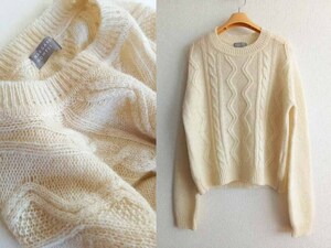 MARGARET HOWELL / マーガレットハウエル 柔らかウールケーブルニットⅡ CABLE KNIT /エクリュ