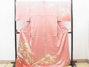 平和屋野田店■訪問着　総絞り　駒刺繍　松竹梅扇面花文　金彩　やまと誂製　ロング丈　逸品　BAAC9575hv