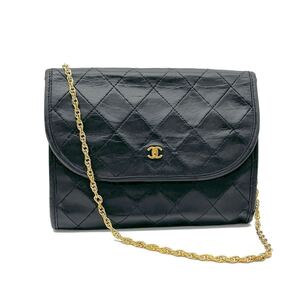 1円 CHANEL シャネル ミニ マトラッセ ココマーク ラムスキン チェーン ショルダー バッグ eD12154A