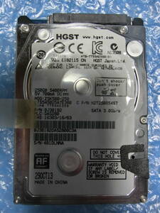 【中古】 HGST HTS545025A7E380 250GB/8MB 7059時間使用 管理番号:C205