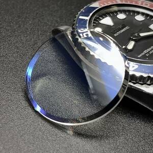 SEIKO 7S26-0050 SKX023 SKX025 SKX027 用 風防 ミネラルガラス シングルドーム ブルーAR 社外 部品 セイコー MOD カスタム パーツ SKX013