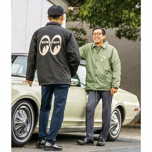 ★ムーンアイズ MOON Equipped アイシェイプ ボア コーチジャケット M 黒 MOONEYES 正規品 バイカー