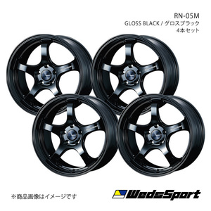 WedsSport/RN-05M Volkswagen ゴルフ7 AU GTE AUCUK アルミホイール4本セット【18×8.0J 5-112 INSET45 GLOSS BLACK】0072767×4