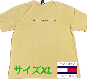 トミーヒルフィガー　tシャツ　メンズ　XL TOMMY HILFGER 半袖　Tシャツ　　XL イエロー