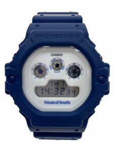 CASIO◆自動巻腕時計/デジタル/ラバー/BLU/WHT/DW-5900WY-2JR