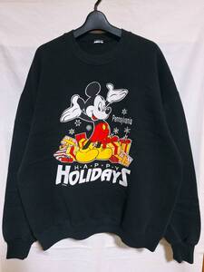 ヴィンテージ ミッキー スウェット トレーナー ミッキーマウス L 黒 Mickey Mouse vintage sweat Shirt black 