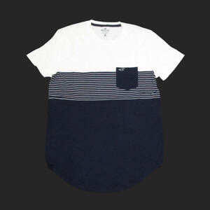 ★SALE★Hollister/ホリスター★カラーブロック半袖ポケットTシャツ (Navy/White/M)