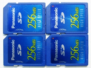 ★Panasonic ＳＤメモリーカード ２５６ＭＢ ４枚 中古★送料８５円・１８５円