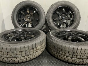 【DUNLOP WM02 185/65R15】スタッドレス【HOT STUFF G-SPEED 15インチ 6J5HPCD114.3+53】22年製 バリ溝 ブラック フリード等　(MTJ572)