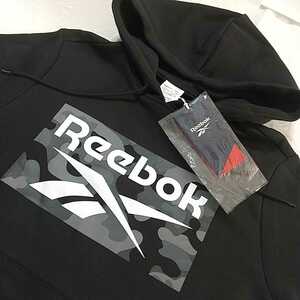 【匿名配送無料】新品未使用 タグ付き Reebok リーポック 黒 ブラック Mサイズ 167cm～173cm パーカー トレーナー 長袖 裏地あったか 男女