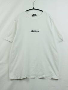 C881/Stussy/ステューシー/コットン半袖Tシャツ/旧ロゴ/ホワイト系/メンズ/Sサイズ