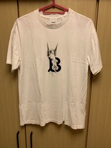 正規 20SS BURBERRY LONDON ENGLAND バーバリー by Riccardo Tisci エンジェル B ラバーロゴ パッチ Tシャツ 白 XXS PTSIC9315VIL 8024618