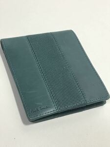 即決　◆ ほぼ新品　ポールスミス　　二つ折り財布　genuine leather 本皮　牛革　新品価格14800円