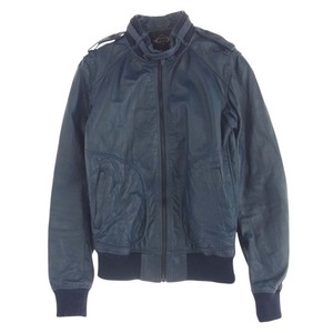 HYSTERIC GLAMOUR ヒステリックグラマー 4LB-1282 ピック レザー ライダース ジャケット ネイビー系 M【中古】