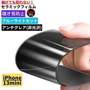 iPhone 13 mini 覗き見防止 セラミック ブルーライト アンチグレア