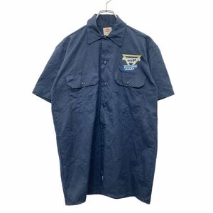 Dickies 半袖 シャツ Sサイズ ディッキーズ 胸ポケット ワークシャツ ネイビー メキシコ製 古着卸 アメリカ仕入 t2409-3779