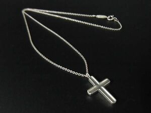 1円 ■美品■ TIFFANY＆Co ティファニー SV925 クロスモチーフ ネックレス ペンダント アクセサリー レディース シルバー系 AU9693