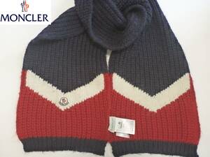 美品 MONCLER モンクレール　赤×紺×白　マフラー　モンクレールジャパン　トリコロール