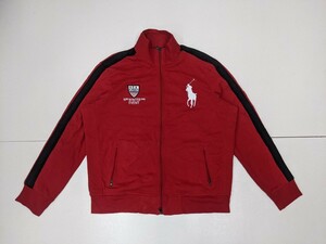 19．POLO ポロラルフローレン 90s ビッグポニー U.S.A RL 1934 ダブルジップ ヴィンテージ コットン ジャケット メンズXL 赤白黒 y104