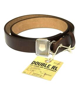 RRL DOUBLE RL ヴィンセンス レザーベルト ヴィンテージ加工 ダークブラウン 銀色バックル 36インチ