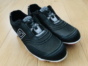 【良品】FOOTJOY＊ダイヤル式ゴルフシューズ＊黒系＊23.5