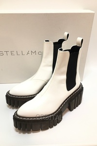 経堂) ステラマッカートニー STELLA McCARTNEY エミリー EMILIE チェルシーブーツ ホワイト サイズ38 人気アイテム