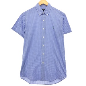 古着 ラルフローレン Ralph Lauren POLO RALPH LAUREN ギンガムチェック 半袖 ボタンダウン チェックシャツ メンズM /eaa451006