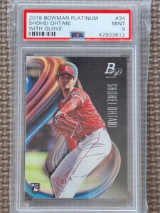 2017 Bowman Platinum #34 SHOHEI OHTANI RC Los Angeles Angels Los Angeles Dodgers Hokkaido Nippon Ham Fighters PSA 9