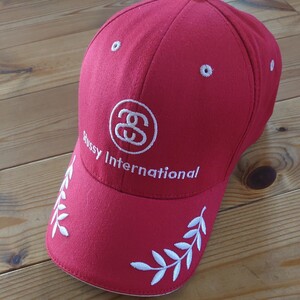 ラフト レア 希少 入手困難 オールド ヴィンテージ 90S OLD STUSSY キャップ stussy hat SEロゴ 赤 X-XL internatural 紺タグ flexfit red