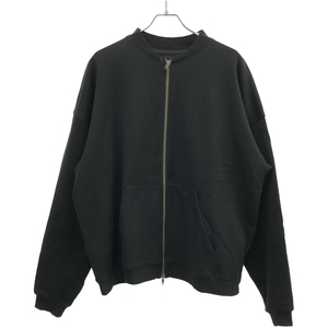 ANN DEMEULEMEESTER アンドゥムルメステール 19SS グラフィックプリントジップアップスウェットブルゾン ブラック XS ITSV05D6FN40