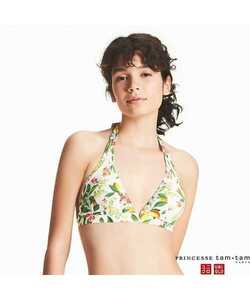 ★未使用　新品　UNIQLO　スイムホルターネックブラ（ボタニカル）ユニクロ　水着　プール 女性 海　旅行　イベント　花柄　モデル