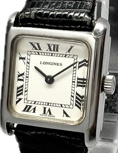 1円～ 希少 LONGINES ロンジン ホワイトローマンダイヤル スクエアケース レディース 手巻き アンティーク ヴィンテージ 時計