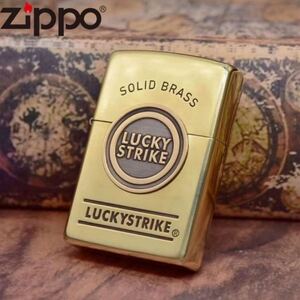 1円 zippo 新品 LUCKY STRIKE ラッキーストライク 両面デザイン Zippo オイルライター 喫煙グッズ ゴールド